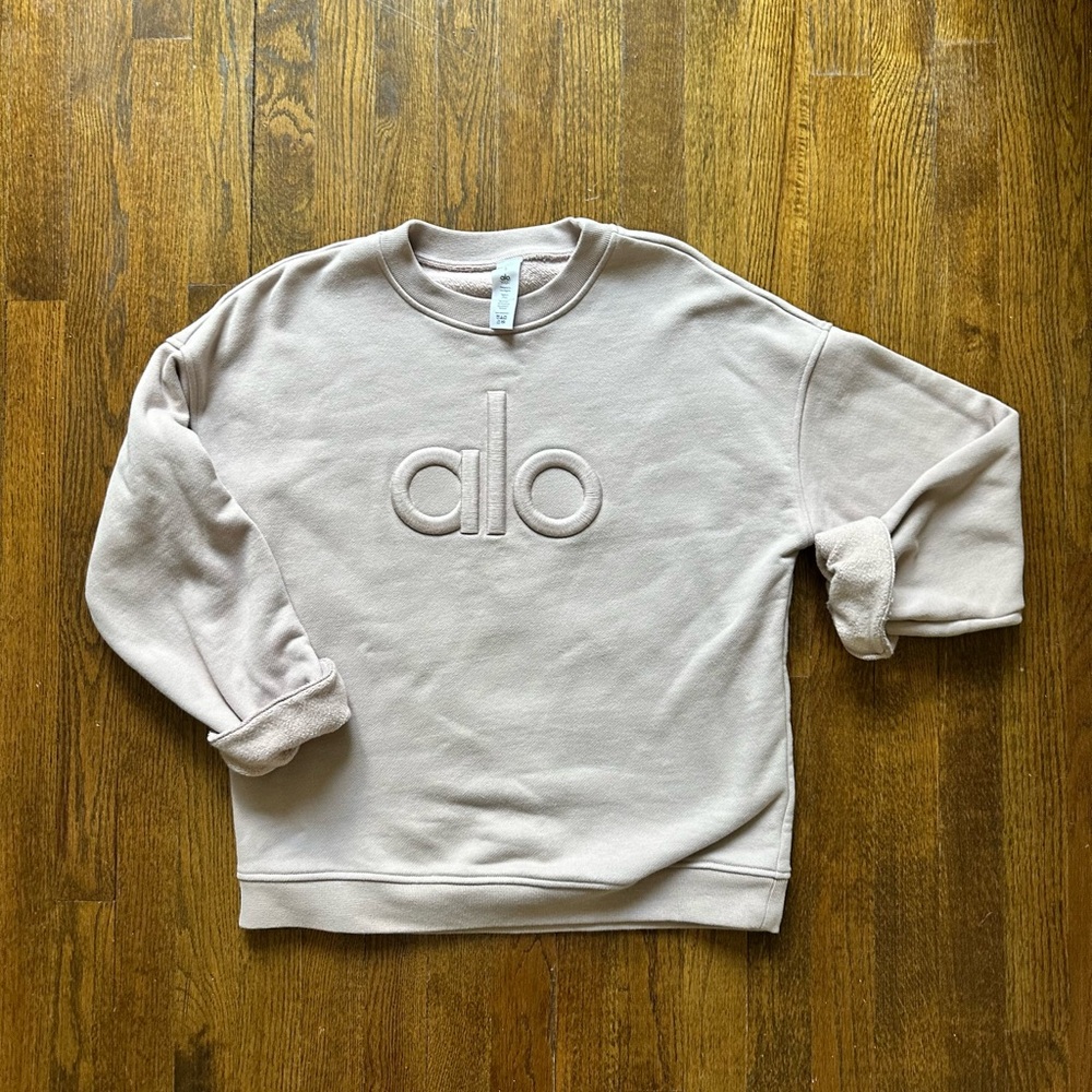 Alo Renown Embroidered Crew Neck Pullover Small
